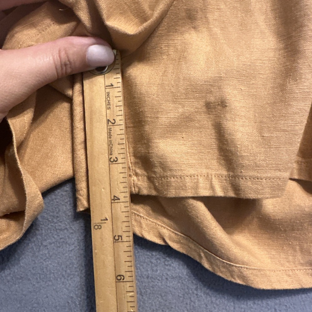 NWT Torrid Pull On Stretch Linen Shorts Mid Rise Drawstring Size 3X Biscuit 4" - Picture 9 of 9